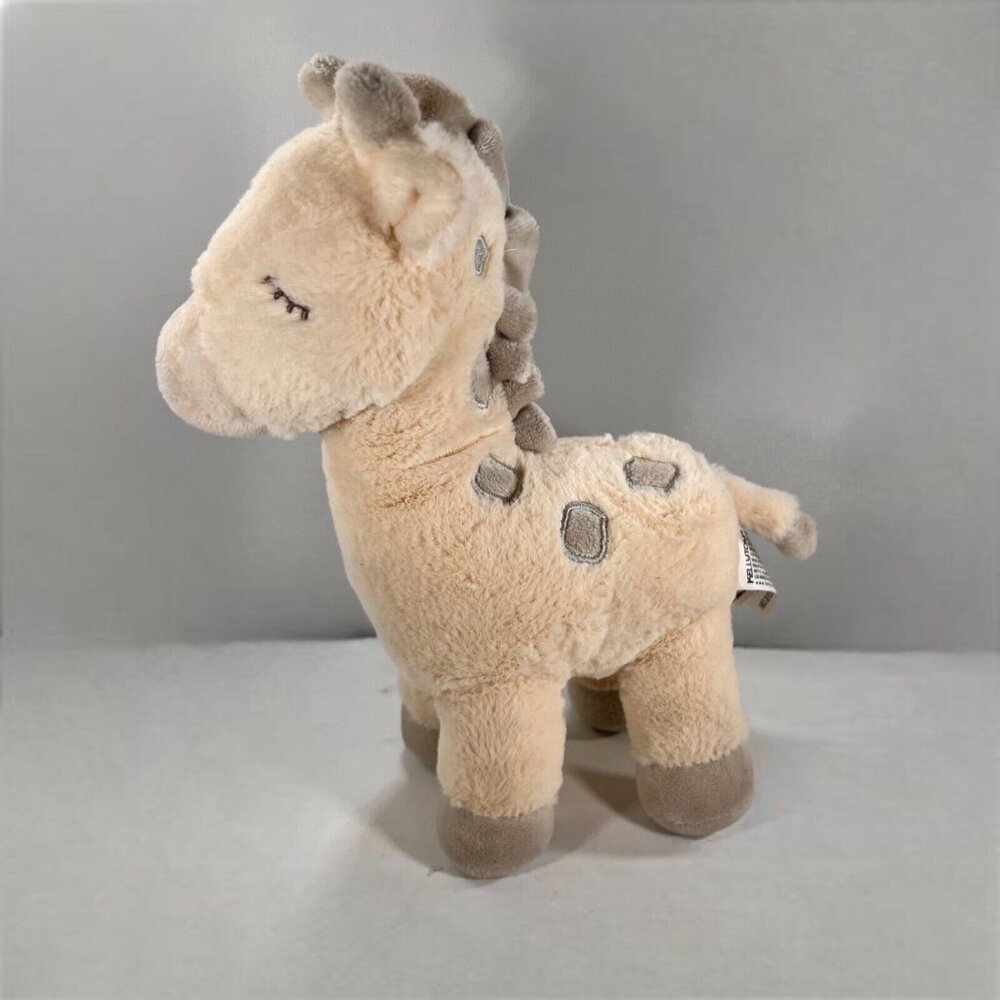 Kelly Toy Giraffe Rattle Lovey Plush Stuffed Animal Cream White Gray Super Soft